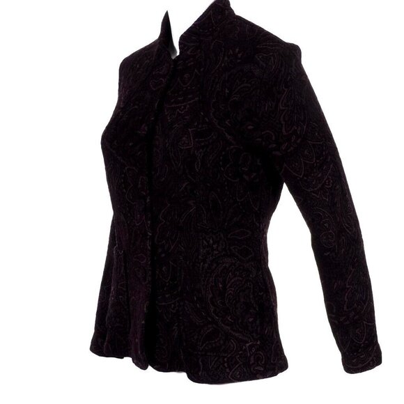 TSD Womens Jacket Small Paisley Purple Plum Two Star Dog - Picture 7 of 10